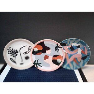Anthropologie Plates set of 3 crafted by Maggie Stevenson
